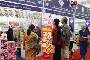 圖為我國企業赴緬甸參展展出越南高品質產品。（圖源：福盛）