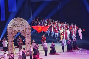 越南體育團進場。（圖源：VNN）