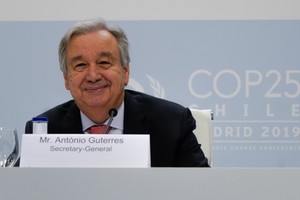 聯合國秘書長在氣候變化大會前發表講話。（圖源：聯合國）