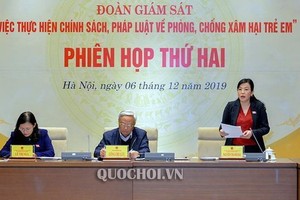 國會的民願委員會主任、監察團副團長阮清海在會議上作初步結果報告。（圖源：Quochoi.vn）