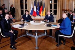 從左起：鳥法俄德領導人４國峰會。（圖源：路透社）