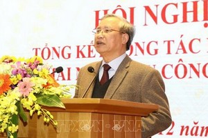 黨中央書記處常務書記陳國旺在會議上發表講話。（圖源：越通社）