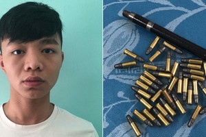 爭風開槍傷人後自首的陳德輝（左圖）及交出的槍彈。（圖源：懷香）