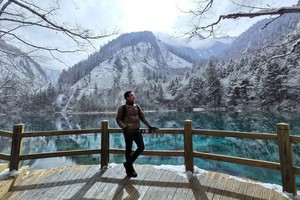 九寨溝風光如畫。