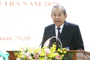 張和平副總理在會議上致詞。（圖源：越通社）