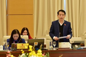 法律委員會主任黃清松在會上發言。（圖源：VOV）