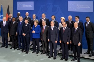 利比亞問題柏林峰會與會者合影。（圖源：互聯網）