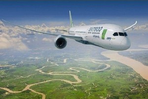 圖為飛行中的一架越竹航空客機。（圖源：互聯網） 