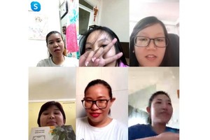 該校的廣東話主題班前幾天已正式進行在線教學，並得到學員積極響應。