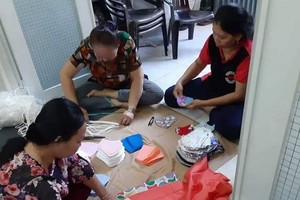 越華婦女幹部攜手縫製布口罩活動一瞥。