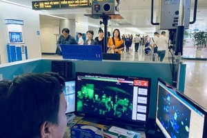 圖為新山一機場入境室檢疫櫃檯。