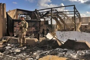 遭火箭彈襲擊的美軍駐伊拉克軍事基地。（圖源：互聯網）