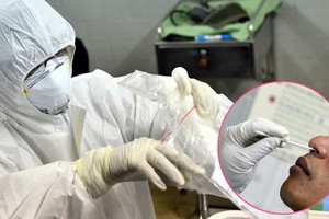 第一兒童醫院可檢測新冠肺炎病毒。圖為新冠肺炎疑似患者接受鼻拭子取樣測試。（圖源：緣潘）