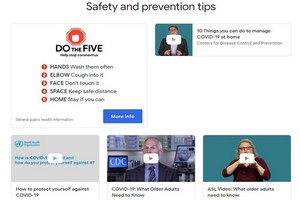 谷歌公司開設了一個關於新型冠狀病毒的網站，其中包含了目前正在全世界蔓延的新冠病毒的權威信息。（圖源：網站截圖）