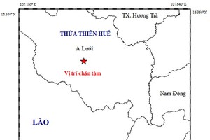 圖中星號表示震中位置。（圖源：地球物理院）
