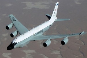 美國空軍偵察機RC-135W。（圖源：韓聯社）