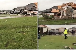 龍捲風吹毀民房。（圖源：互聯網）