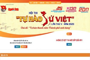 2020年第五屆“自豪越史”比賽於本月25日至6月22日在https://tuhaosuviet.tuoitre.vn 網站進行。（圖源：網站截圖）