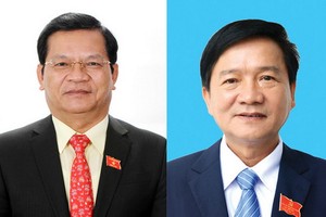 廣義省委書記黎曰字（左圖）與廣義省人委會主席陳玉庚。（圖源：廣義省黨部新聞網）