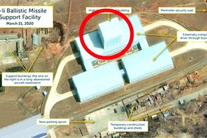 紅圈為建築物結構特別高的部分，相信可放置洲際彈道導彈。（圖源：CSIS）