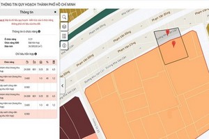 “胡志明市規劃資訊” 應用程式界面。