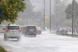 阮友景街多段受淹。（圖源：互聯網）