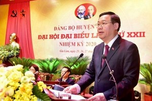 黨中央政治局委員、河內市委書記王廷惠出席大會並發表指導意見。（圖源：維鈴）