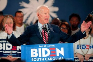 拜登在一場競選活動上發表講話。（圖源：AP）