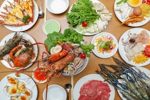 安東Café Central自助餐廳推出的多款海鮮美食。