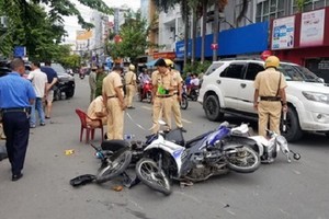 圖為一起交通事故現場。（示意圖源：阮鳳）