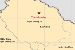 圖中星號表示震中位置。（圖源：地球物理院）