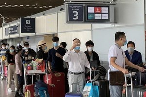 公民正辦理手續準備登機。（圖源：越通社）