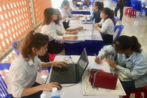 峴港市職業輔導盛會現場一瞥。（圖源：VOV）