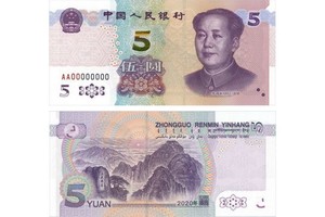 圖為2020年版第五套人民幣5元紙幣。（圖源：互聯網）