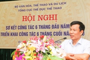 阮玉善部長在會上講話。（圖源：互聯網）