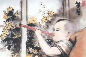笛聲　李克柔 畫