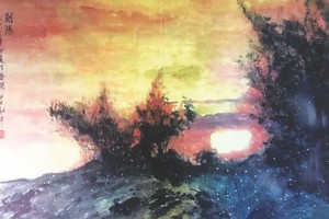 朝陽　黃獻平 畫