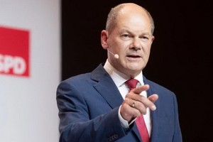 德國社民黨提名現任財政部長蕭茲，明年大選角逐總理。（圖源：歐新社）