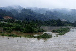 老街省的操河水位有可能快速上漲，並達二級警戒線。（圖源：越通社）