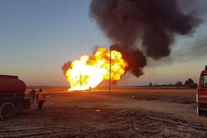 敘利亞天然氣管道爆炸現場。（圖源：互聯網）