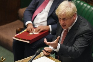 英首相在下議院強調他會繼續推動《內部市場法案》。（圖源：Getty Images）
