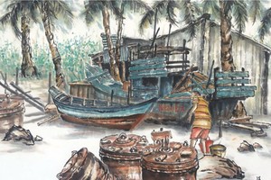 山島上（堅江省）　羅漢榮　畫