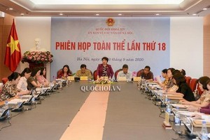 國會社會問題委員會第十八次全體會議現場。（圖源：Quochoi.vn）