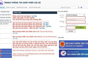 越南陸路總局肯定，gplx.gov.vn是越南陸路總局唯一提供駕照、駕駛者違規資訊查詢服務的合法網站。（圖源：網站截圖）