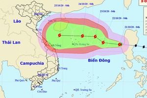 圖為沙德爾颱風的移動方向。（圖源：中央水文氣象預報中心）