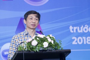 愛滋病防範局長阮黃隆在研討會上發言。（圖源：成山）