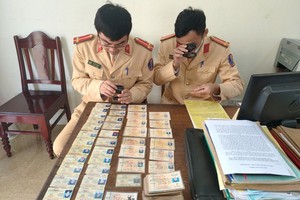 警方對大量疑似假駕照進行鑒定。（圖源：TTO）