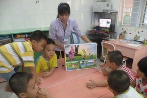 圖為平新郡四·三〇幼兒園師生們在上課。（圖源：寶珠）