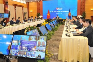 工商部副部長鄧黃安主持第三十八次東盟(東協)能源部長視像會議。（圖源：越通社）