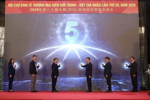 圖為第二十次越中(河口)邊境經濟貿易展覽會開幕式。（圖源：香秋）